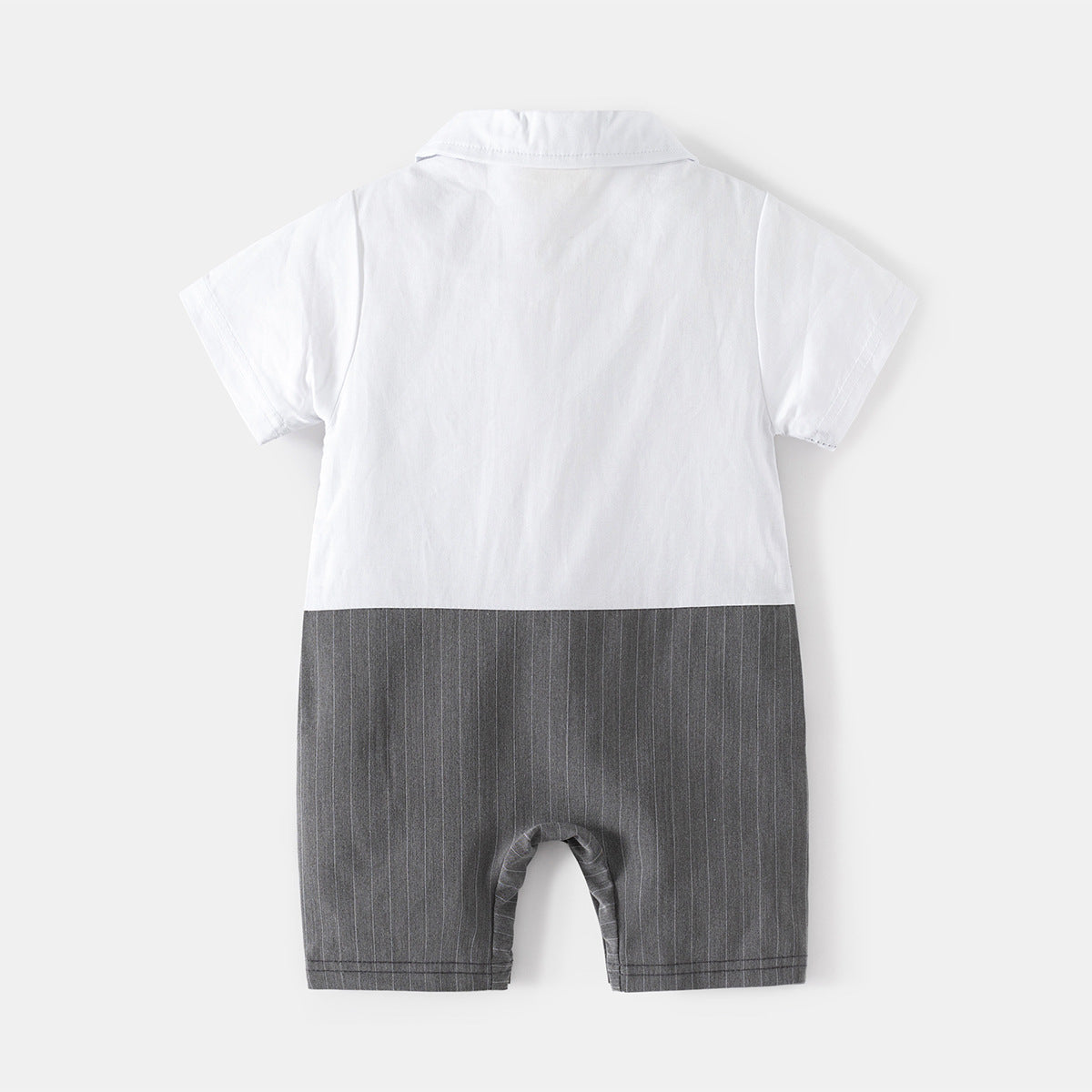 Bib Overall with Gentleman Bow Tie for Boys, Casual Style, Sleeveless Baby Romper without Hood