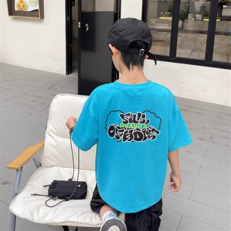 Children's Boy Short Sleeve T-ShirtTop Trendy T for Kids