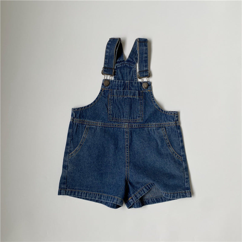 Thin denim camisole overalls