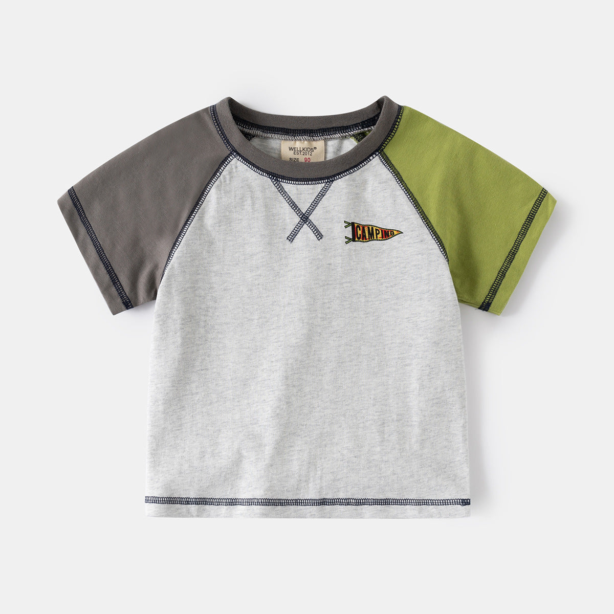 Round Neck Short Sleeve T-Shirt for Boys Casual Summer Clothing