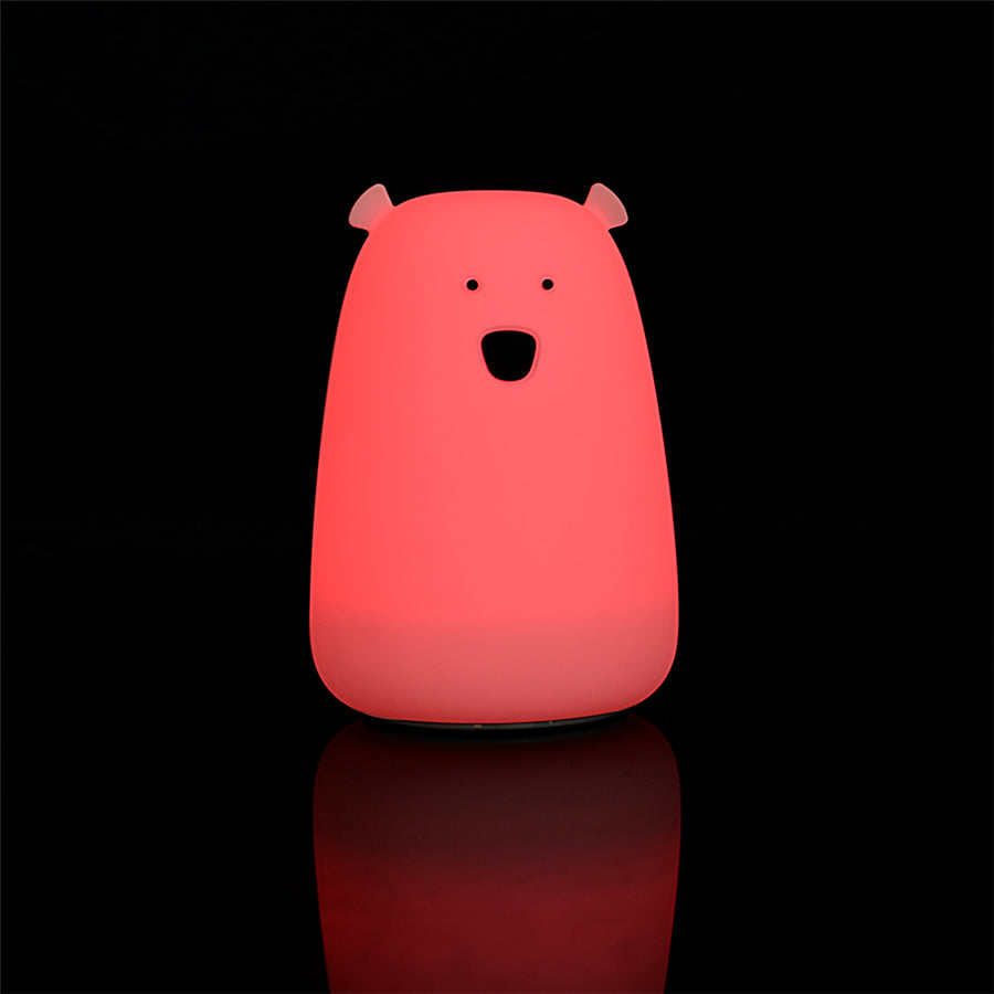 Smiling Bear USB Color Changing Silicone Night Light