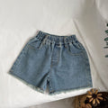 Children's frayed denim shorts