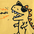 Children's Long Sleeve T-shirt for Boys, Fake Two-Piece Dinosaur Design