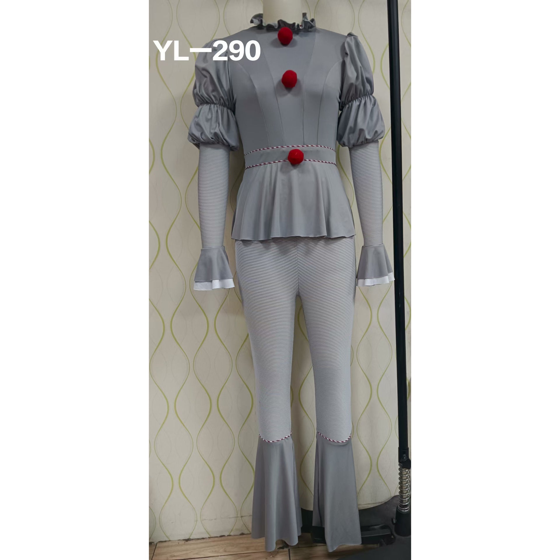 Horror Funny Pennywise Female Clown It Cosplay Costume Halloween Party Performance Outfit
