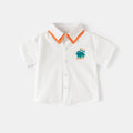 Short Sleeve Shirt for Boys Dinosaur Print Button-Down, Stylish Baby Boy's Summer Outfit