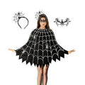 Halloween Spider Web Cape Witch Costume Stage Performance Clothing Adult Cosplay Party Cloak