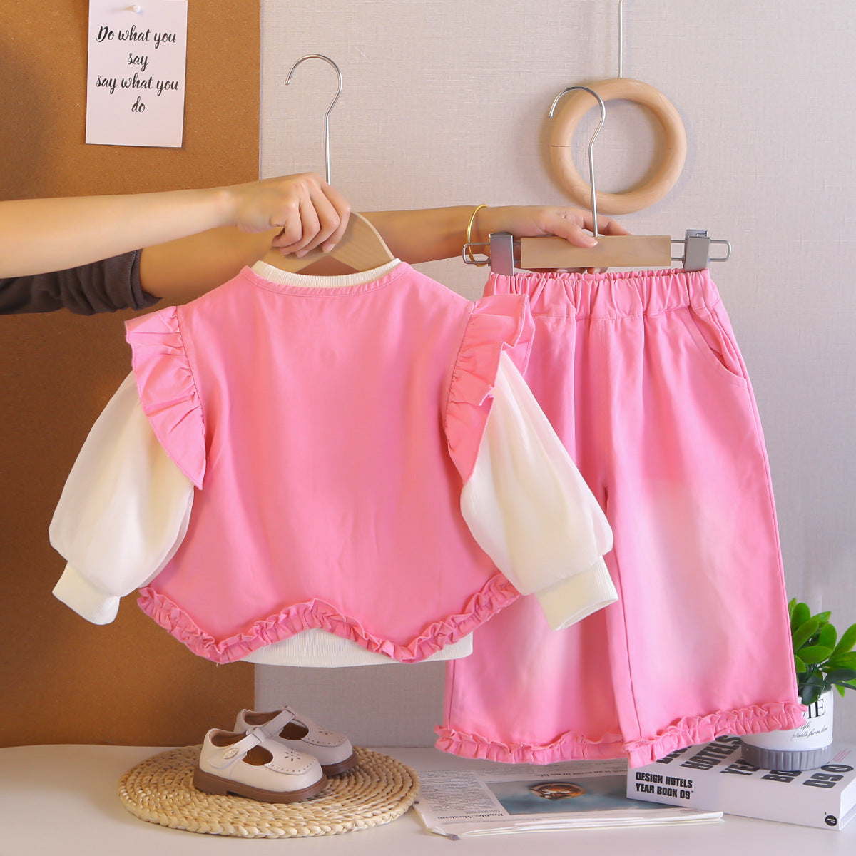 Clothing Baby Spring and Autumn Vest Long Sleeve Three Piece Set