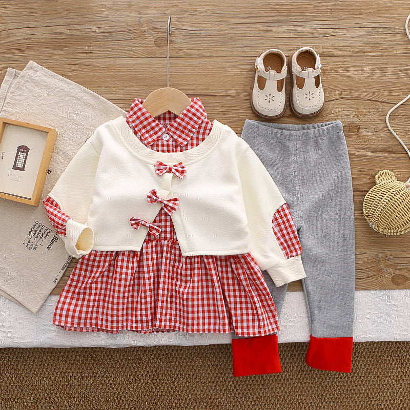 Long sleeved two-piece baby spring clothes