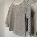 Striped color blocked pocket long sleeved T-shirt
