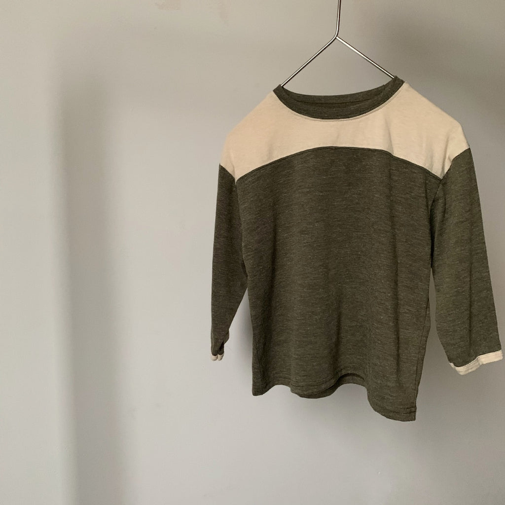 Men's and women's baby spliced round neck T-shirt