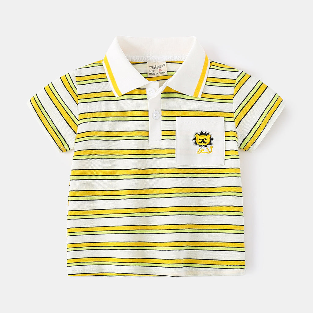 Boy's Short Sleeve T-Shirt Children's Polo Shirt Casual Top for Toddlers