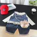 Baby Girl Love Letter Cowboy Vest 3-Piece Set