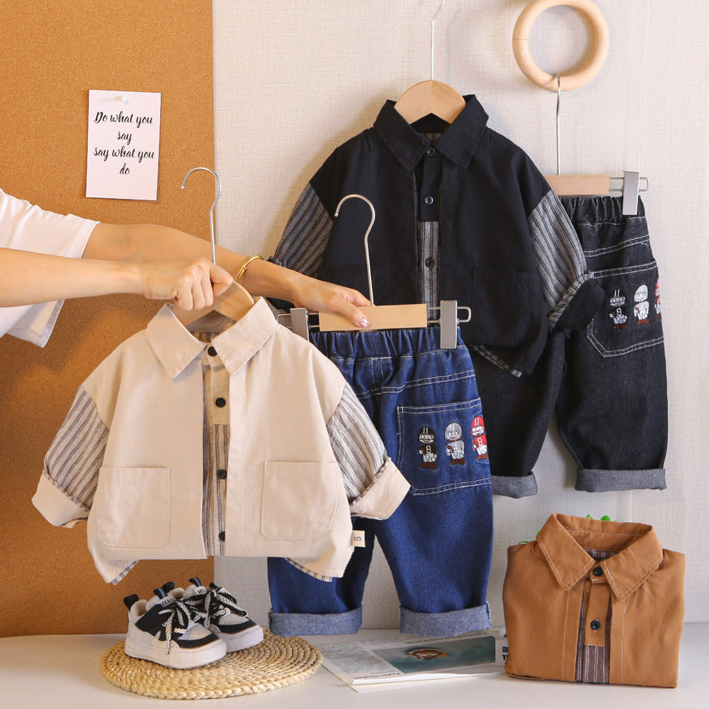 Shirt long sleeved two-piece set for baby clothes