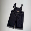 Labeling denim overalls