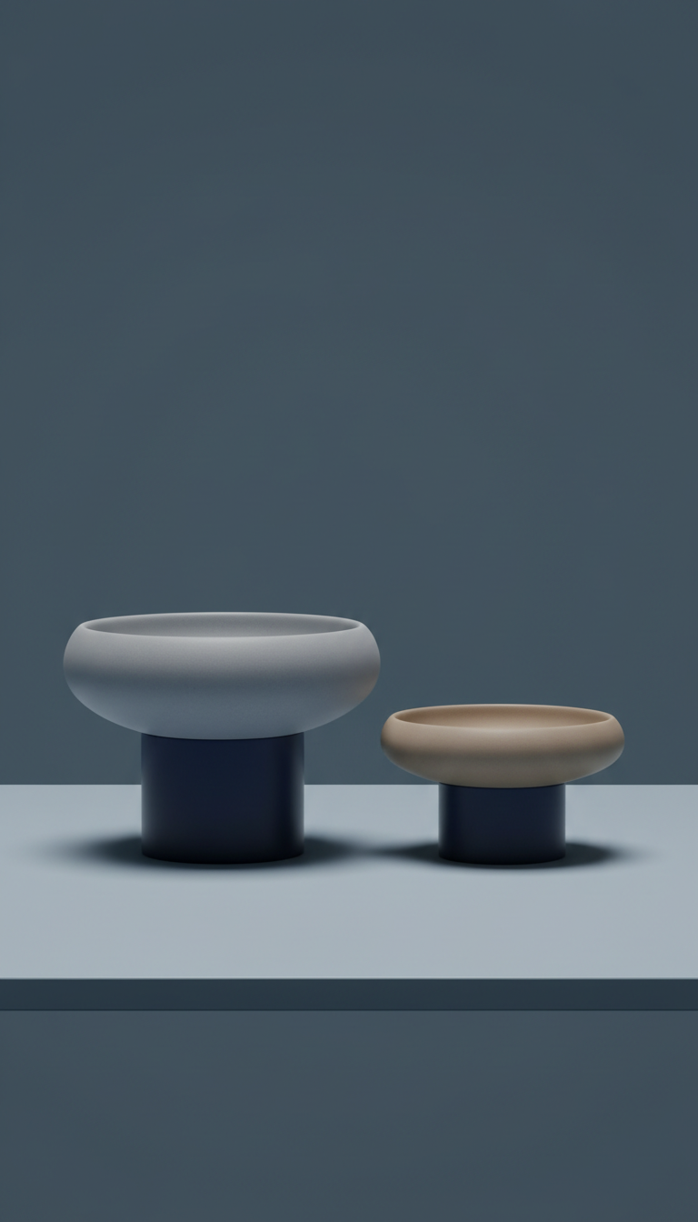 Sculptural Ceramic Pet Bowl Set for Elevated Dining
