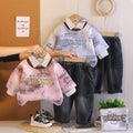Letter vest shirt long sleeved three piece baby boy clothing