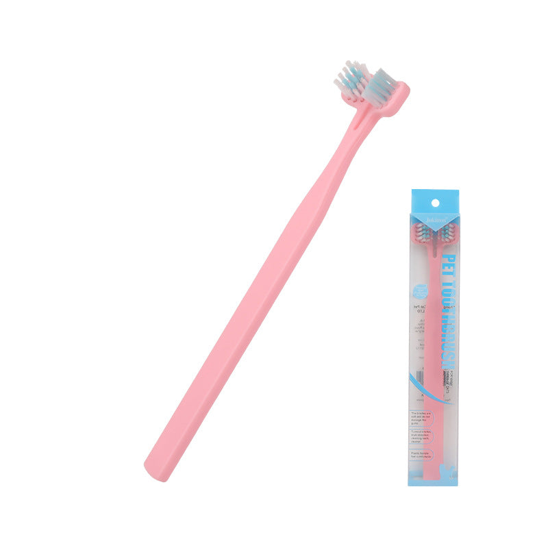 1pc Double-Headed Dog Toothbrush with Long Handle