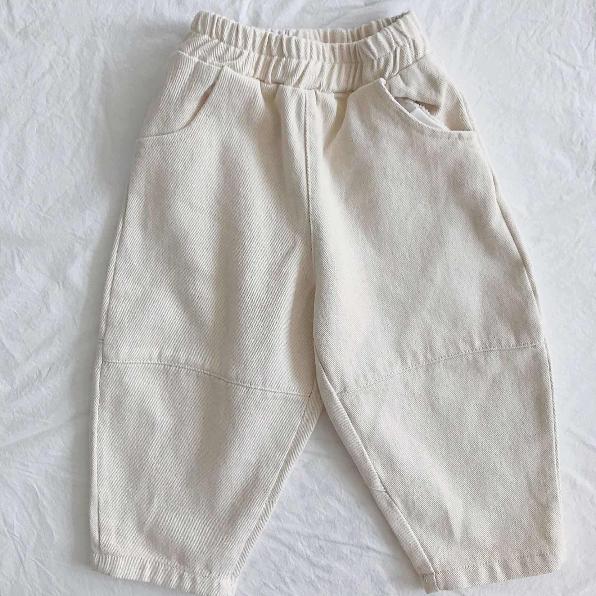 Children's cotton spliced work pants