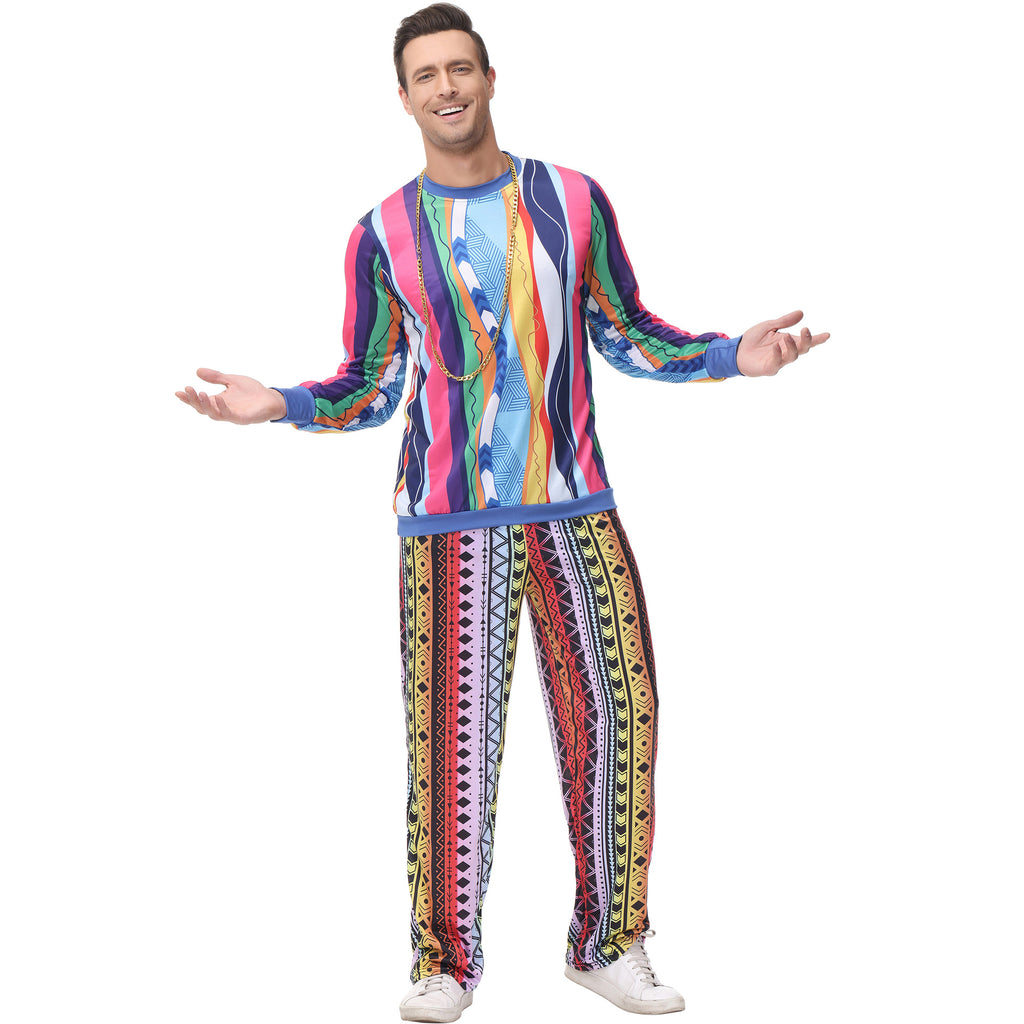 Festival Cosplay Costume Retro Hip-Hop Stage Performance Outfit Men's Role Play Uniform