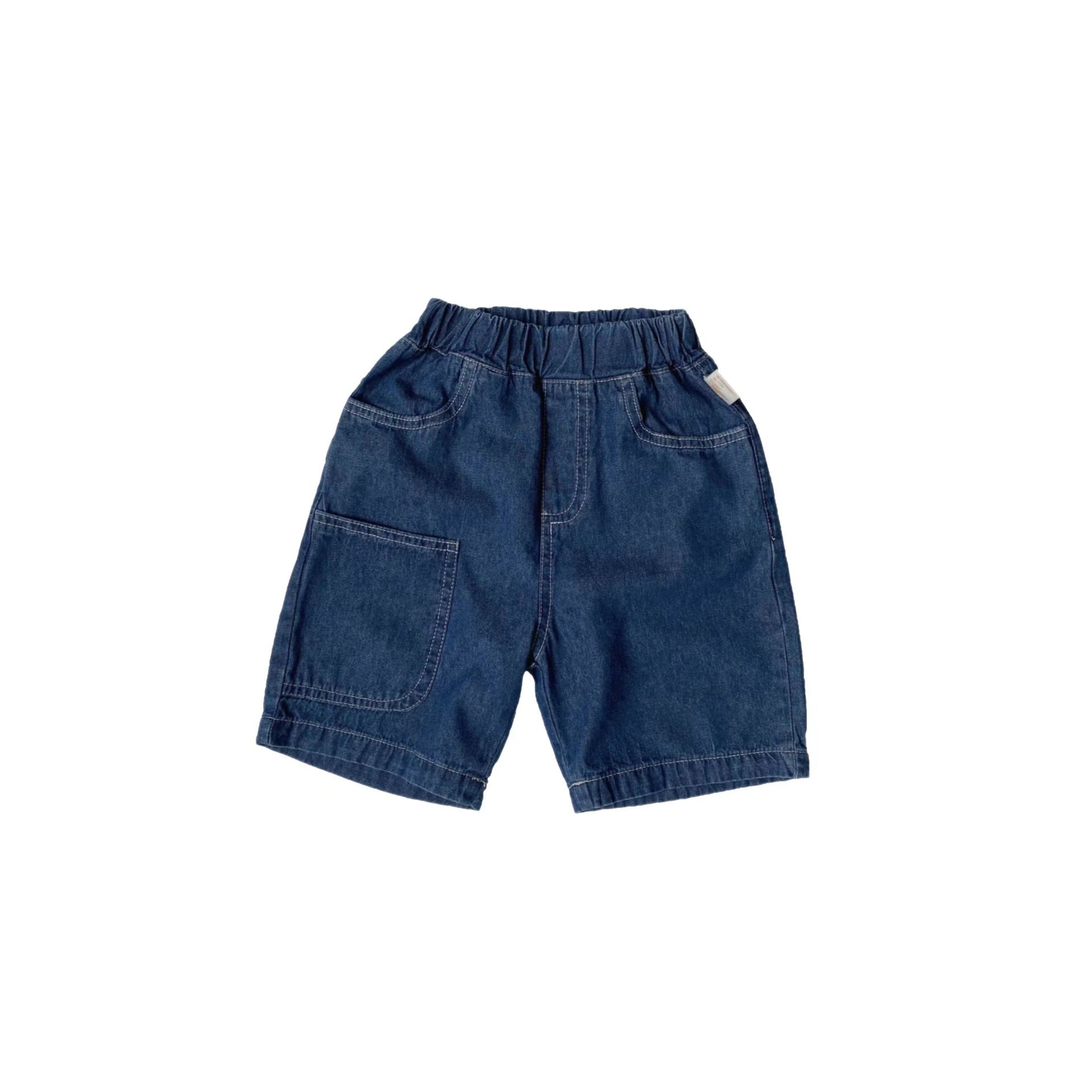 Children's front pocket denim 7-inch pants