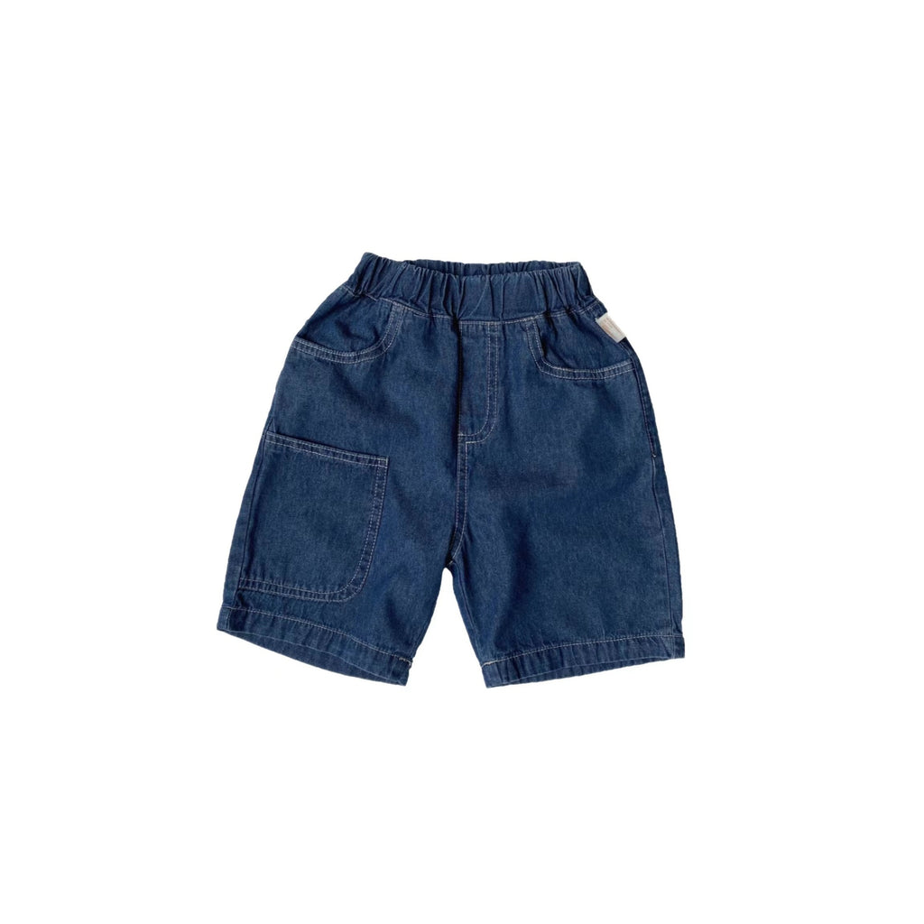 Children's front pocket denim 7-inch pants