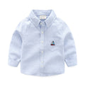 Long Sleeve Shirt Spring New Style White Shirt for Toddlers 1-3 Years Old Boys and Girls