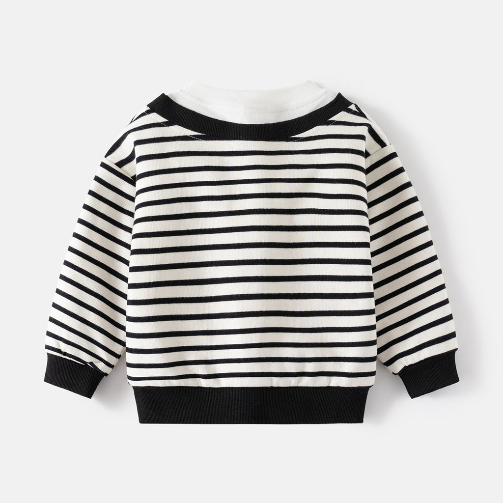 Boy's Faux Two-Piece Hoodie Loose Outerwear Kids Clothing Wholesale