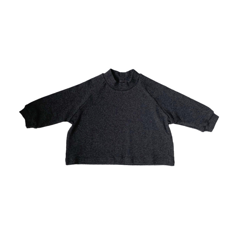 Children's back letter half high neck base shirt