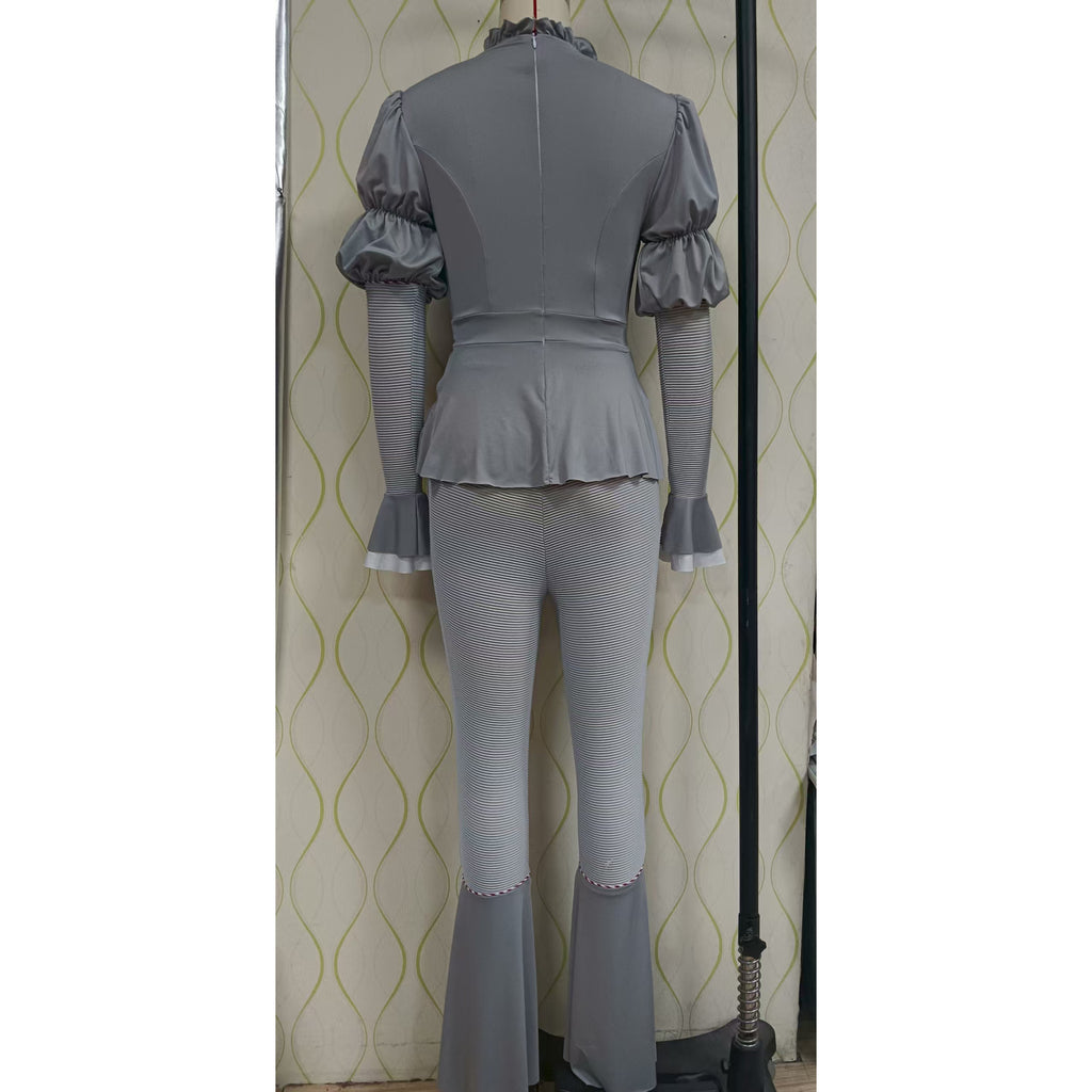 Horror Funny Pennywise Female Clown It Cosplay Costume Halloween Party Performance Outfit