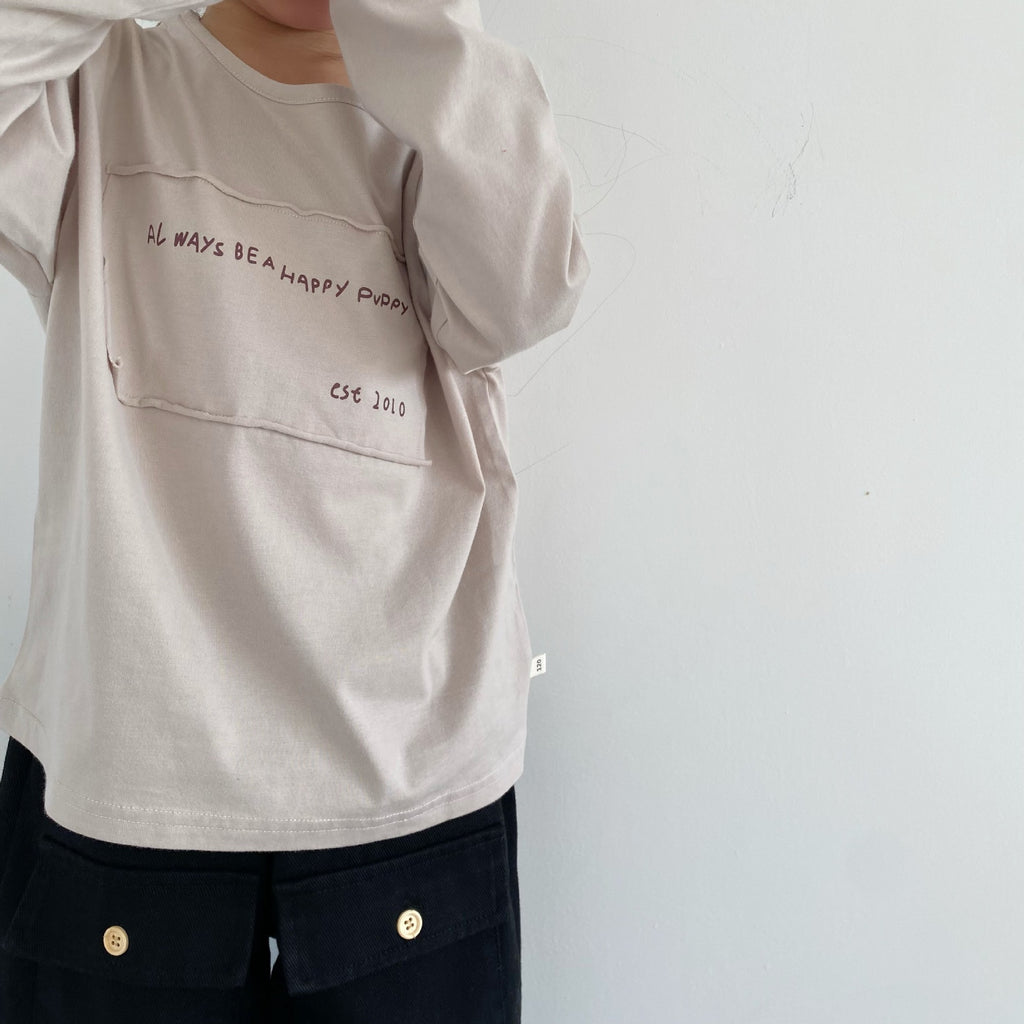 Adhesive letter printed base shirt