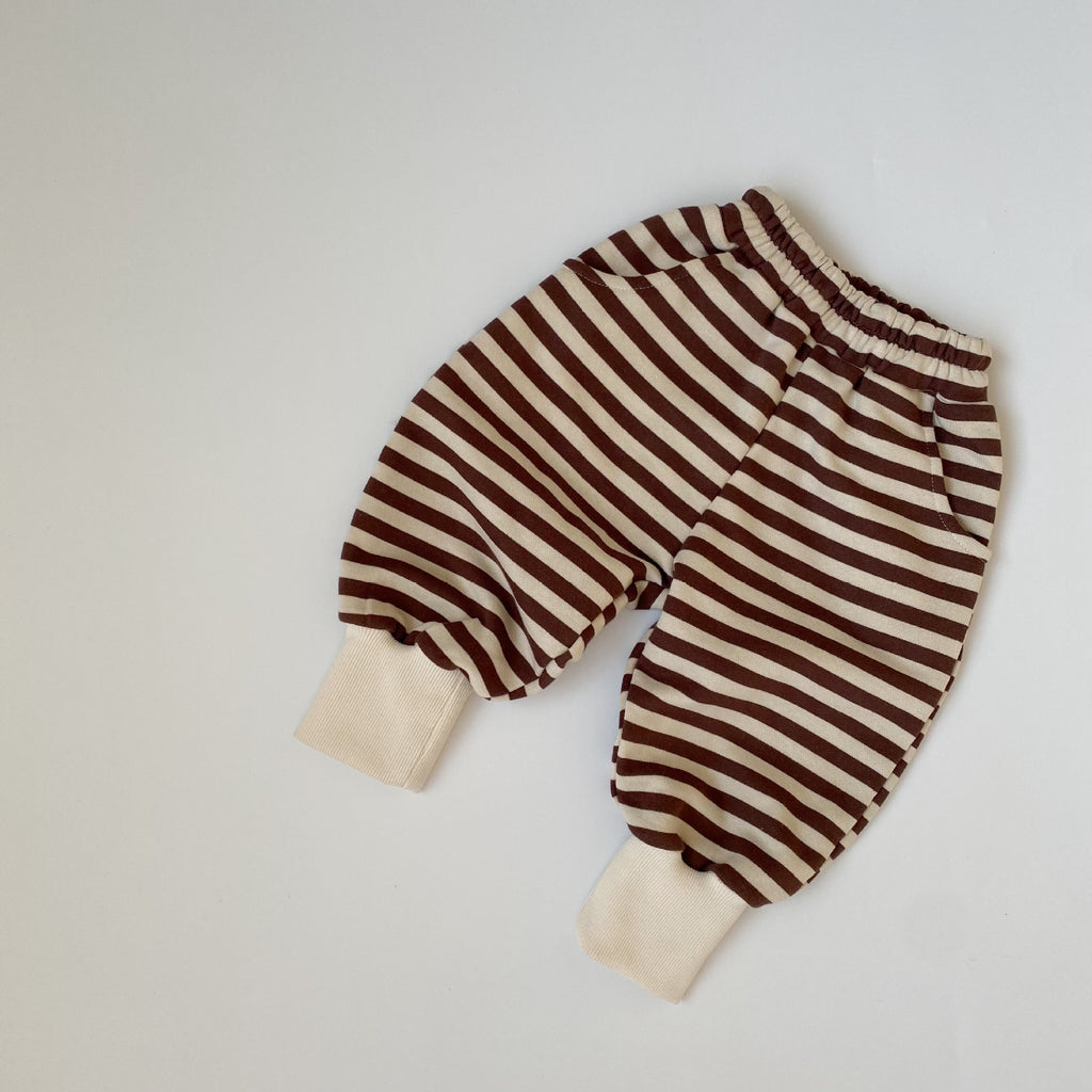 Woolen hoodie striped pants
