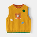 Children's Knitted Vest Wholesale Boy's Sweater Baby Sleeveless Pullover Cartoon Bear Top Fashion
