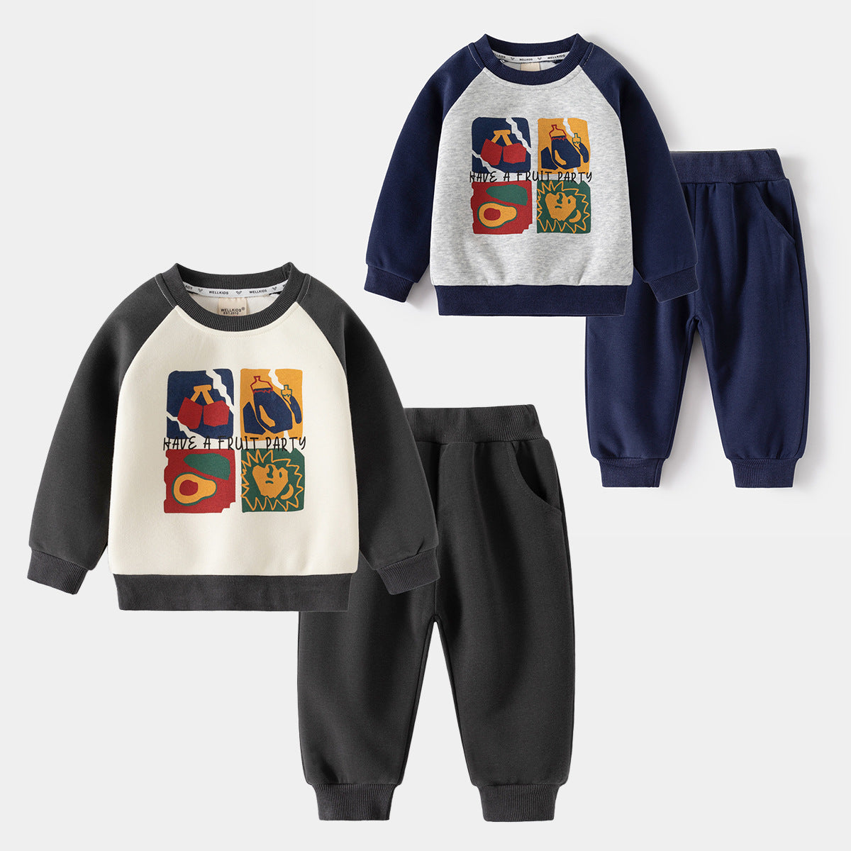 Casual Set Boys Hoodie and Sports Pants Two-Piece Suit Cartoon Pullover Outwear