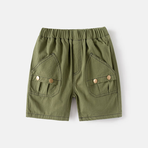 5-Pocket Pants New Boy Retro Button Casual Shorts Loose Mid-Length Pants Trendy Wholesale