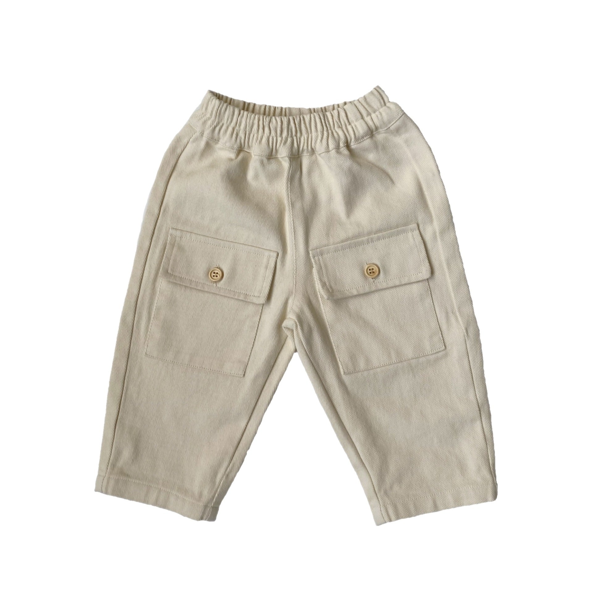 Large pocket washed cotton work pants