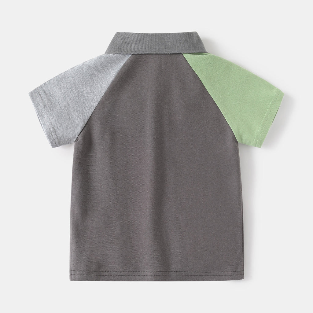 Children's Short Sleeve T-Shirt, Boy's Summer Polo Shirt, Pocket Baby Top, Trendy Casual Clothing