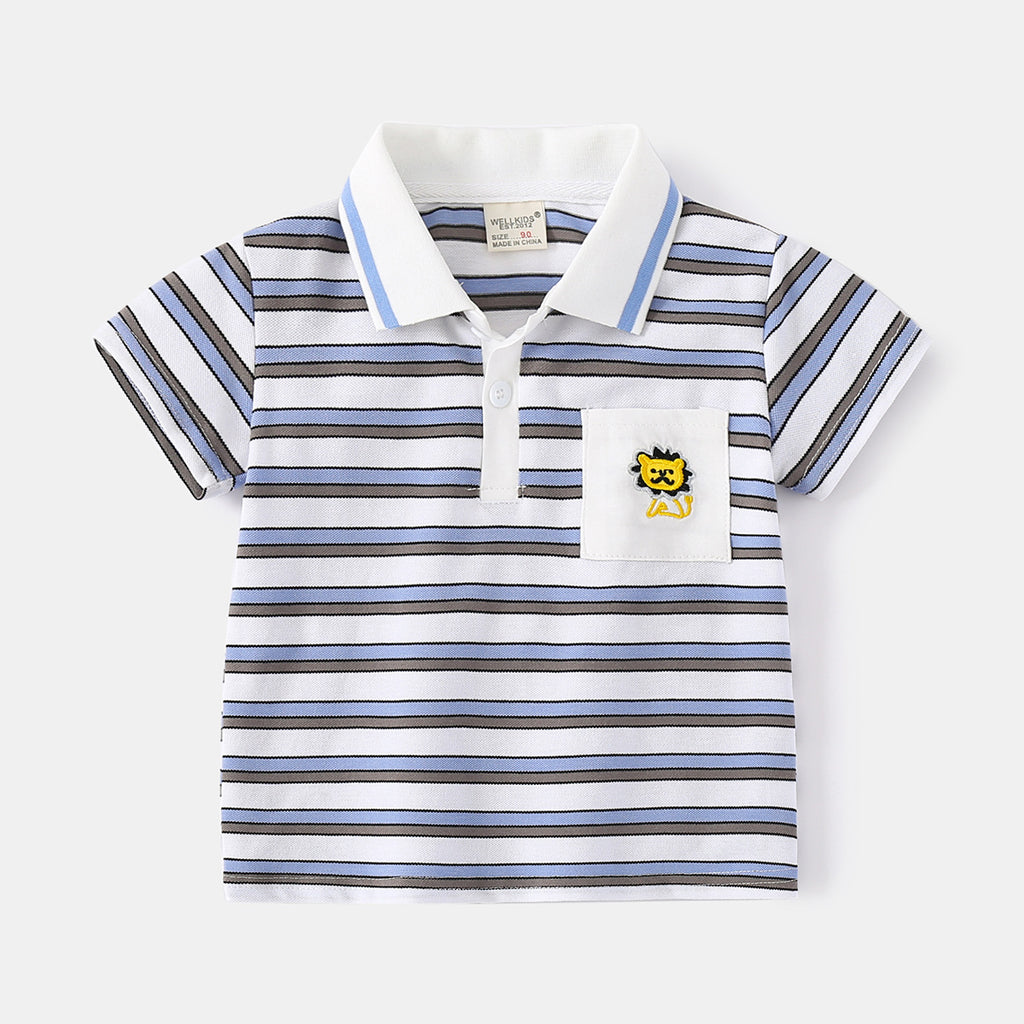 Boy's Short Sleeve T-Shirt Children's Polo Shirt Casual Top for Toddlers