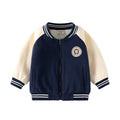 Boy's Fleece-Lined Baseball  Kids Outerwear Boy Fall Top Wholesale