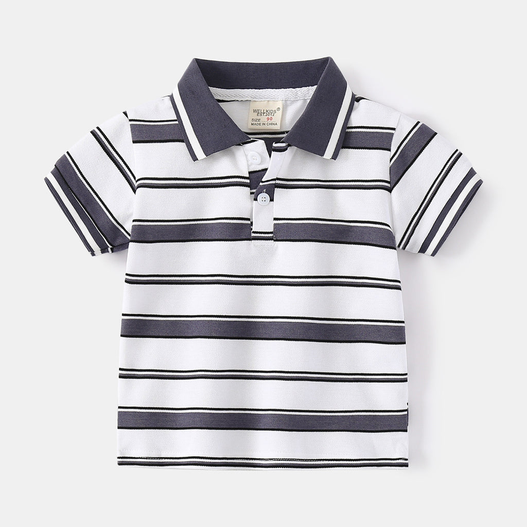 Boy's Short Sleeve T-Shirt Children's Polo Shirt Casual Top for Toddlers