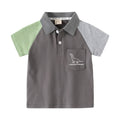 Children's Short Sleeve T-Shirt, Boy's Summer Polo Shirt, Pocket Baby Top, Trendy Casual Clothing