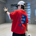 Casual Short Sleeve T-Shirt for Boys, Red