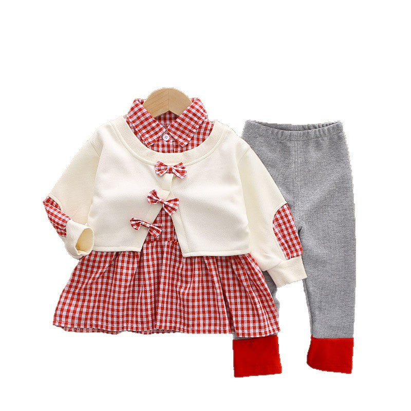 Long sleeved two-piece baby spring clothes