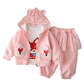 Spring and Autumn Cartoon Long Sleeve Hoodie 3-Piece Set
