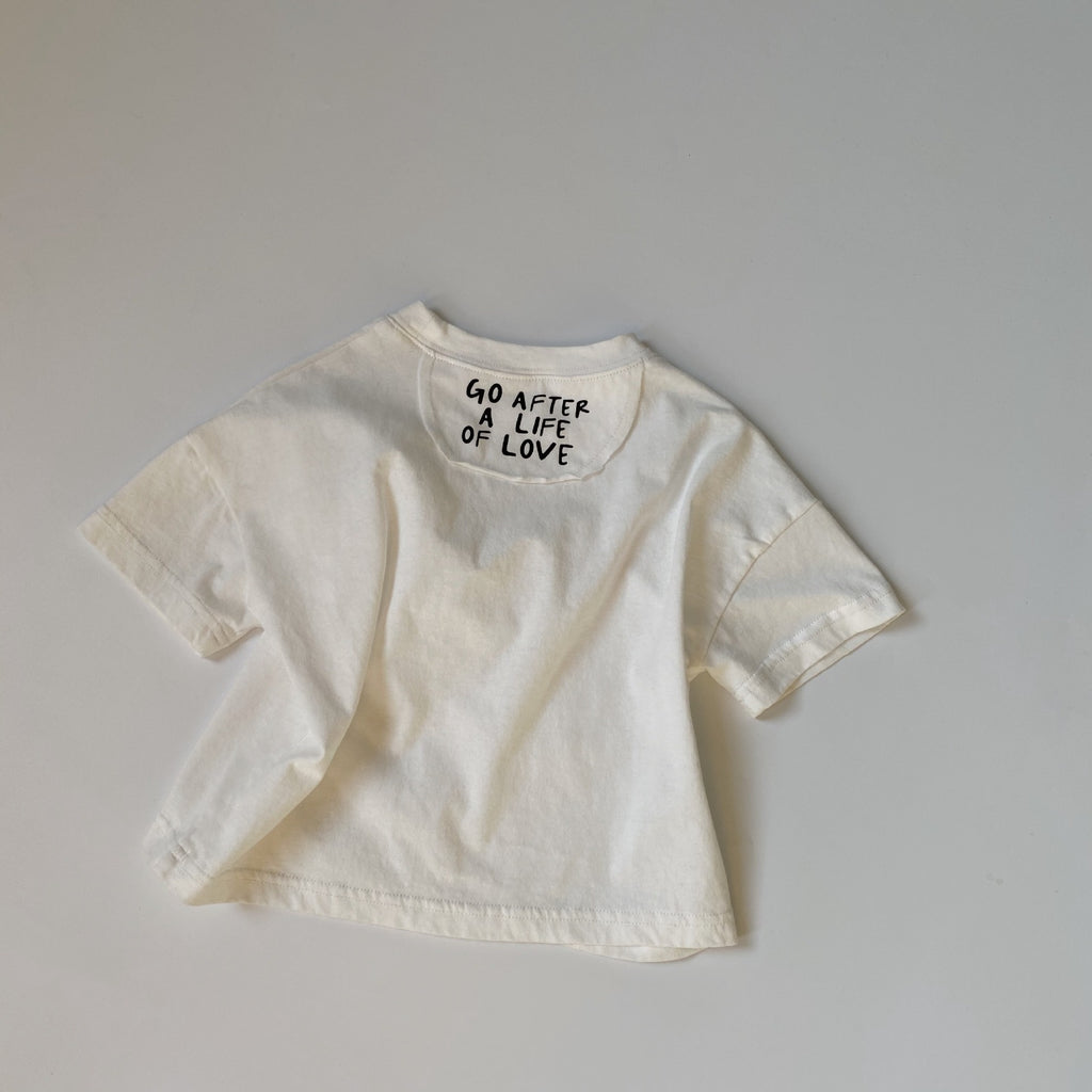 Children's back letter printed t-shirt