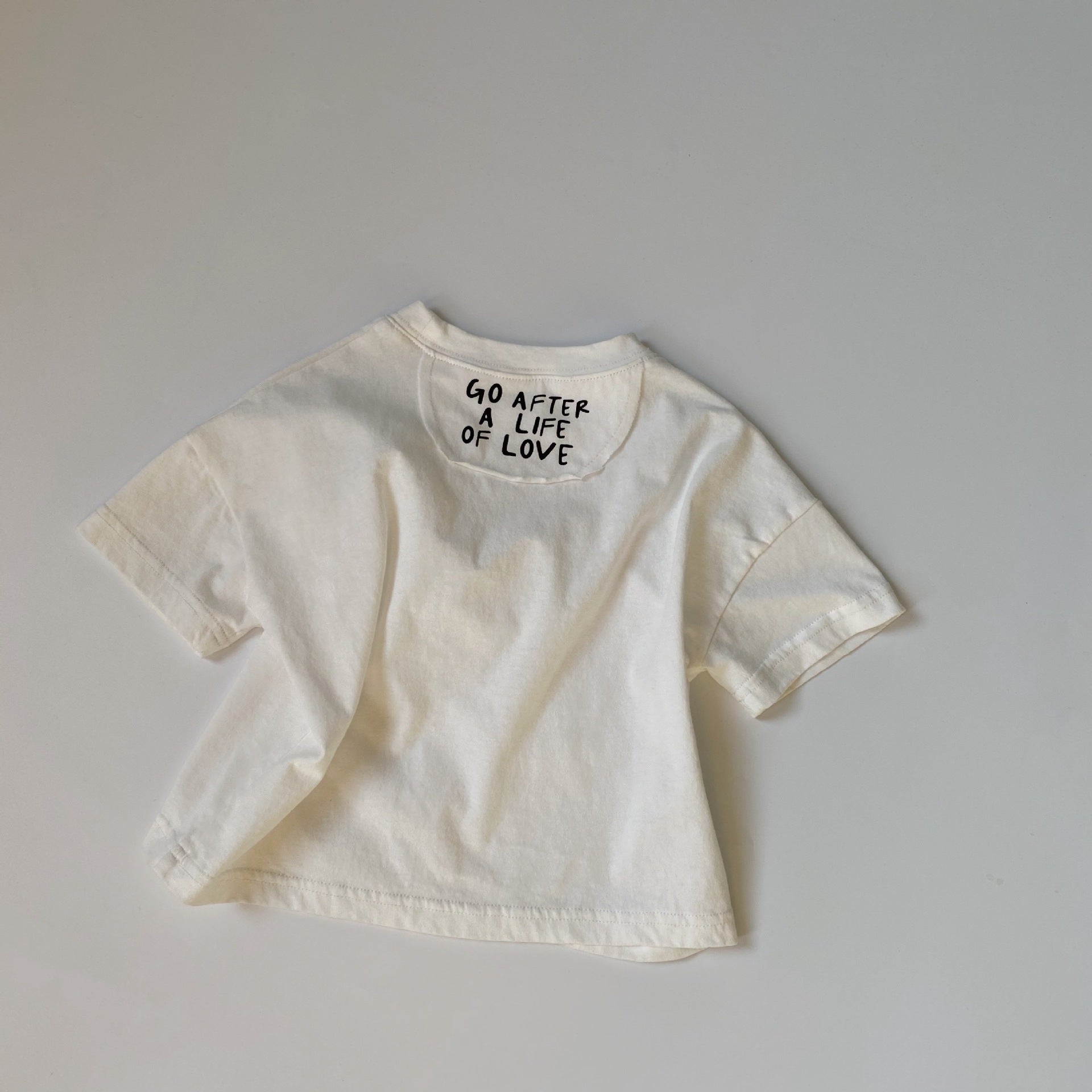 Children's back letter printed t-shirt