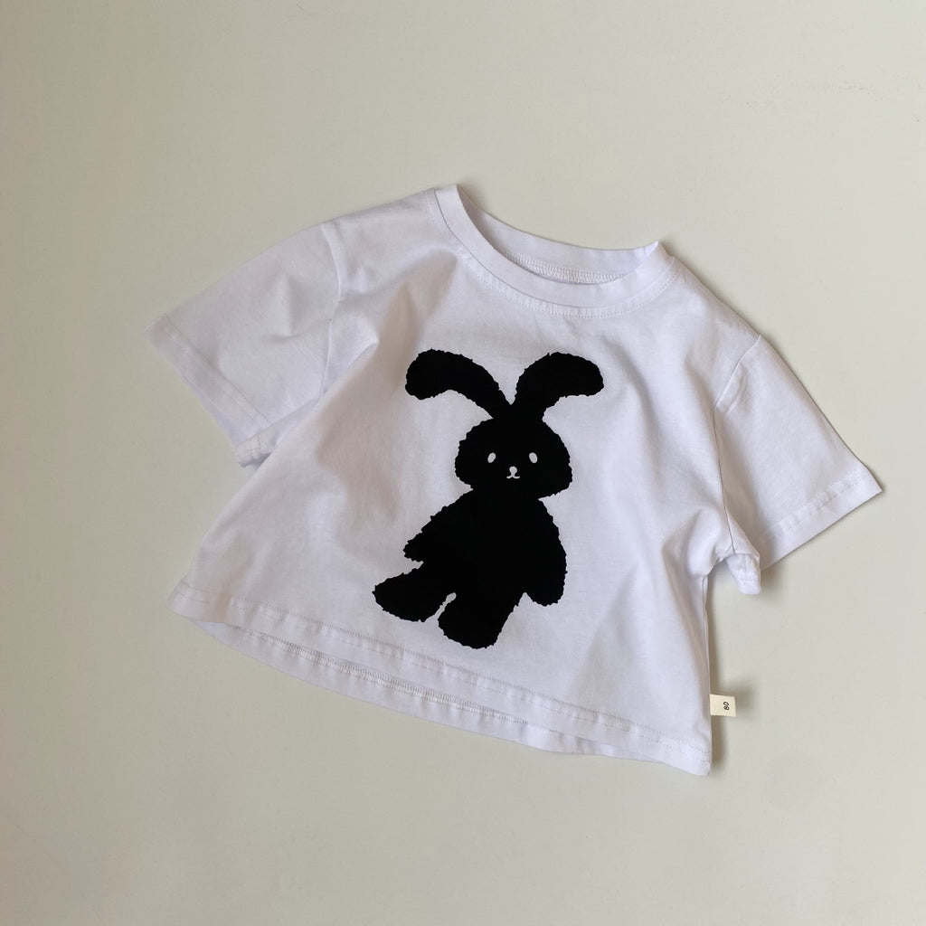 Children's rabbit printed short sleeved T-shirt