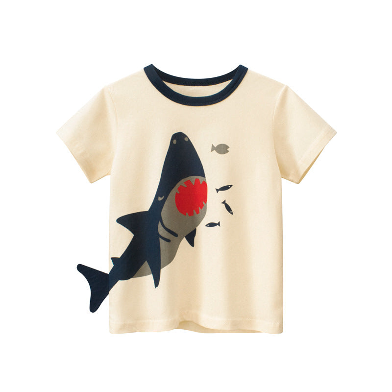 children's boys t-shirt  short sleeve t-shirt kids clothing