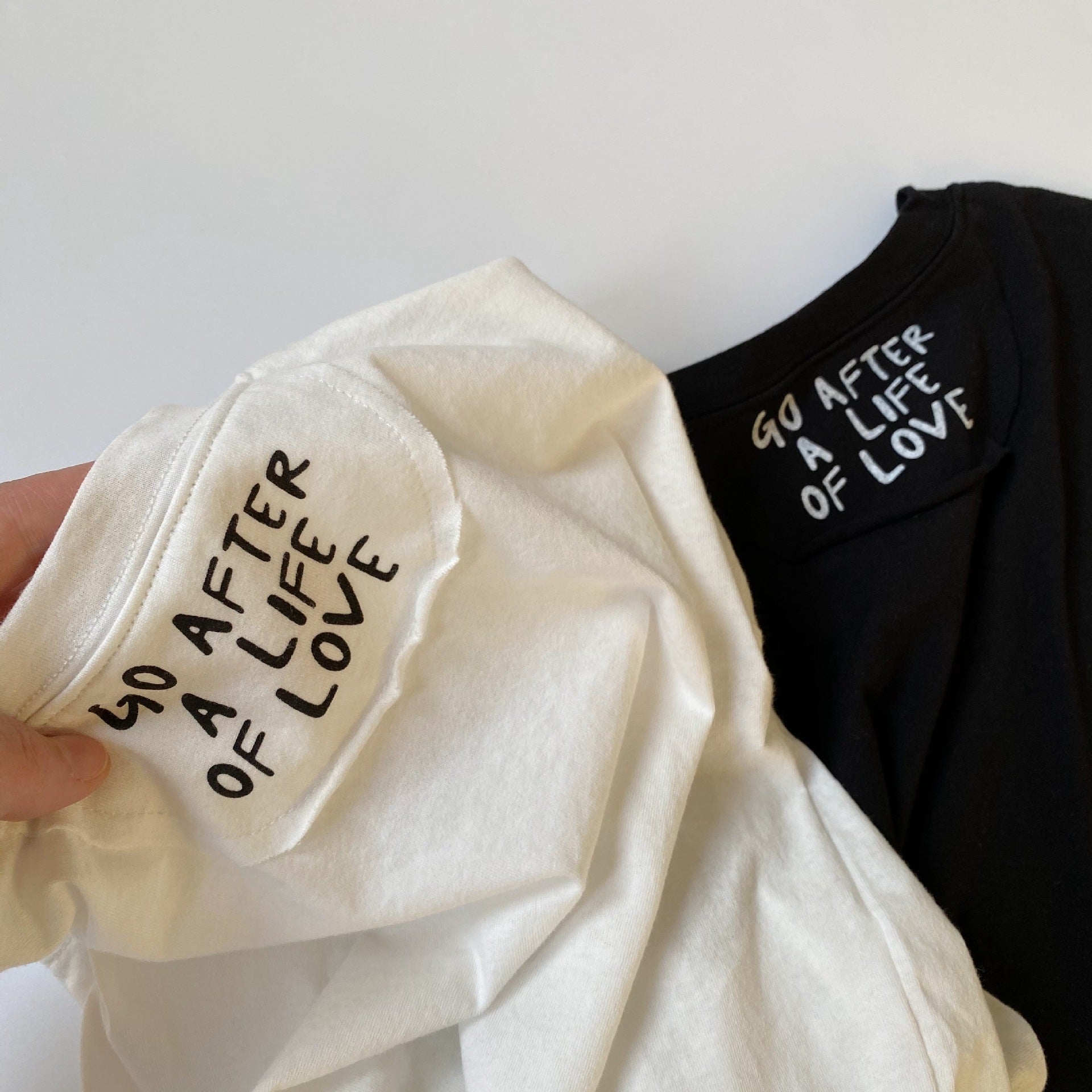 Children's back letter printed t-shirt