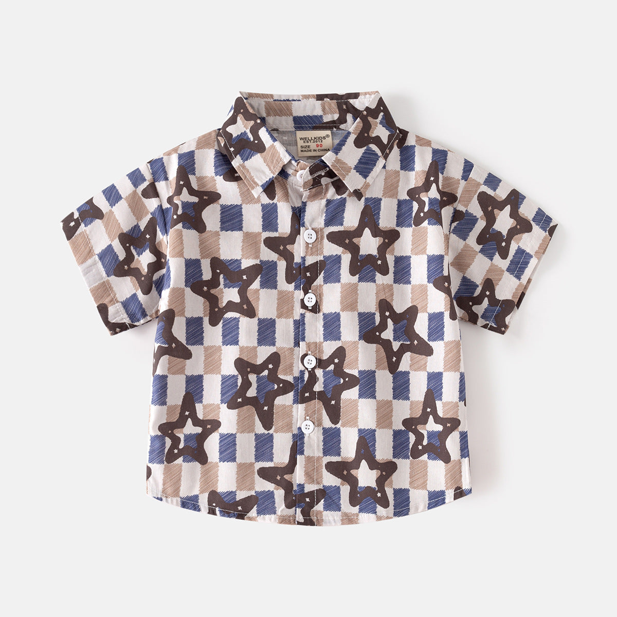 Short Sleeve Shirt  Boy's Street-Style Printed Stylish Boy's Dress Shirt Kids Clothing Wholesale