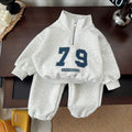 Sportswear Half Zipper Long Sleeve Two Piece Set